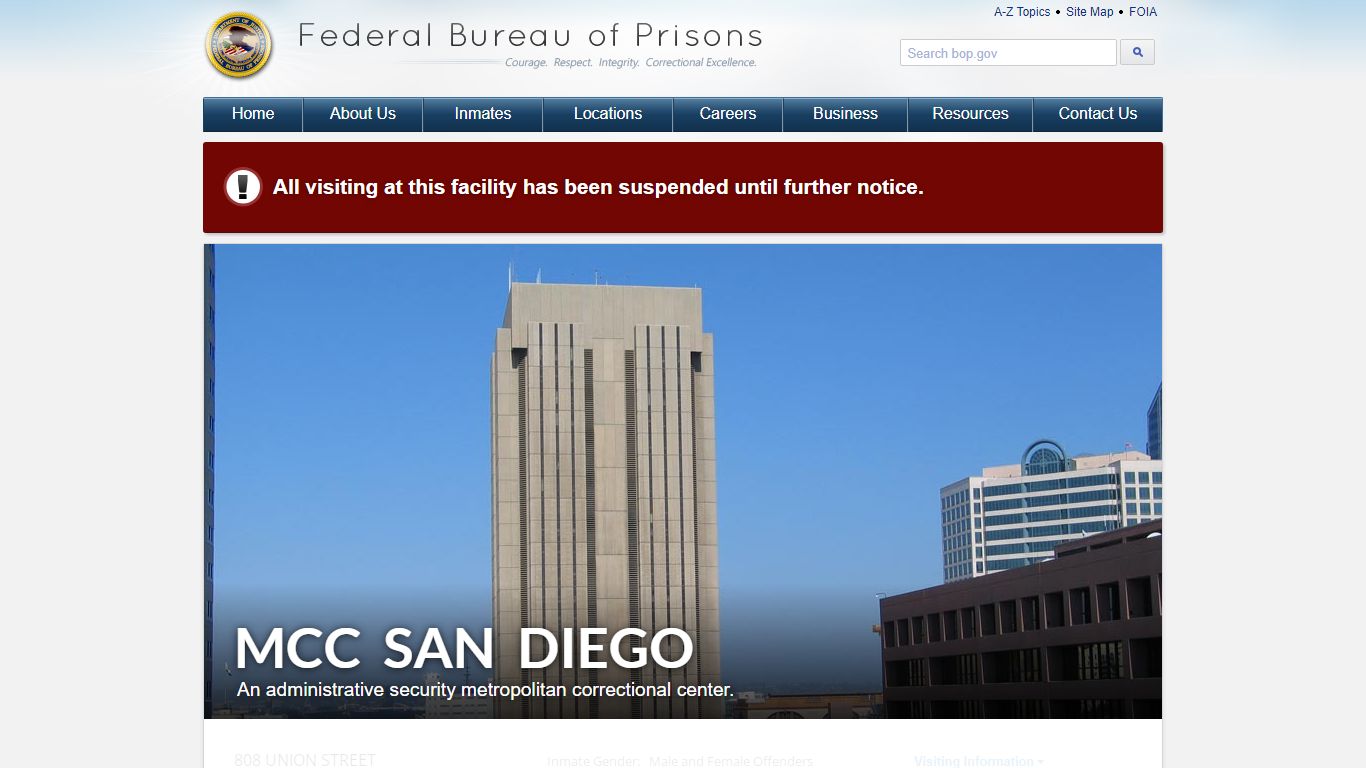 MCC San Diego - Federal Bureau of Prisons